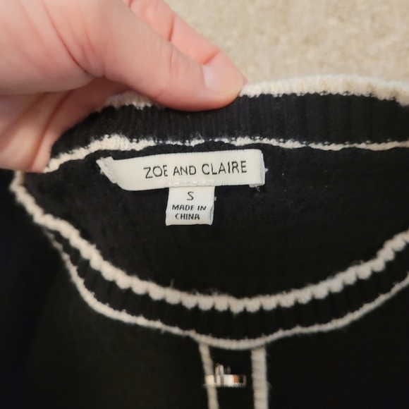 Zoe & Claire Button Front Black Chic Mini Dress Size Small - Picture 5 of 7